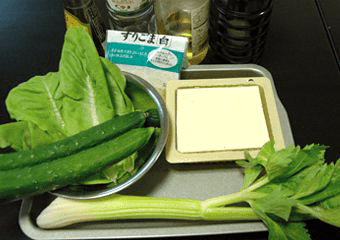 豆腐と野菜のサラダの材料