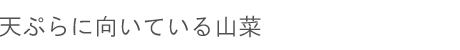 天ぷらに向いている山菜