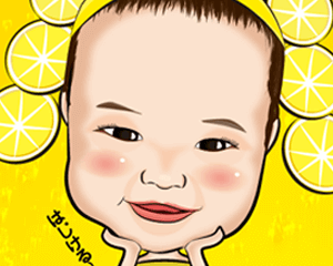 赤ちゃん似顔絵 レモンぬいぐるみ